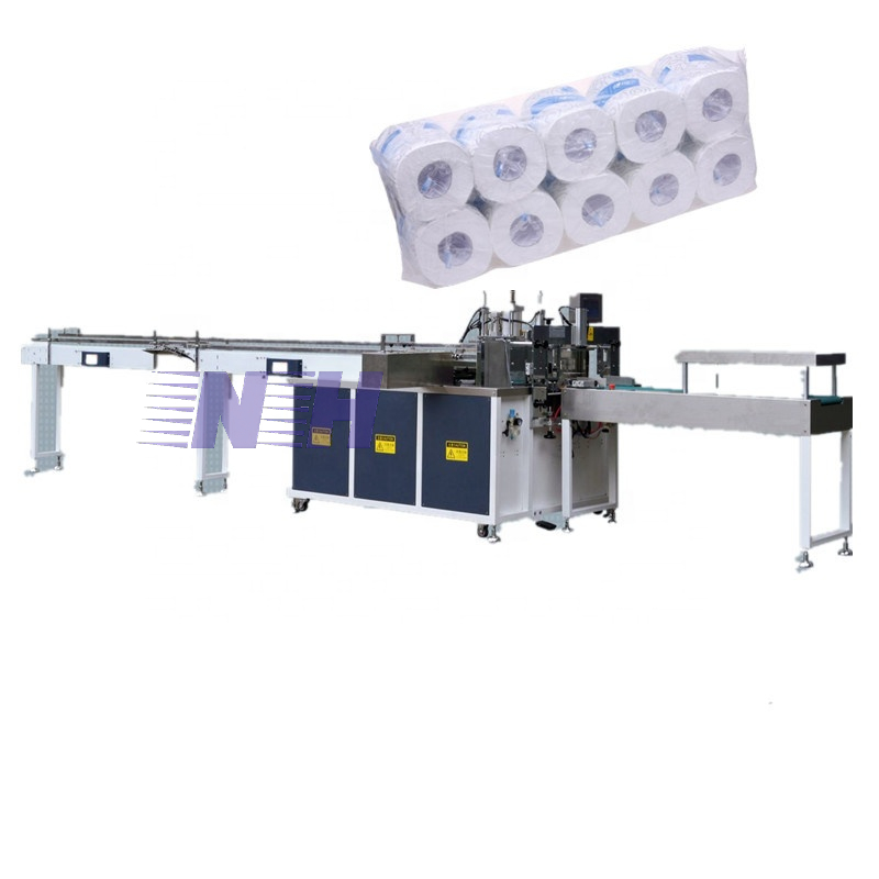 Full- automatic high speed toilet paper bagging bundling equipment tissue multi roll packing machinery processing baler 